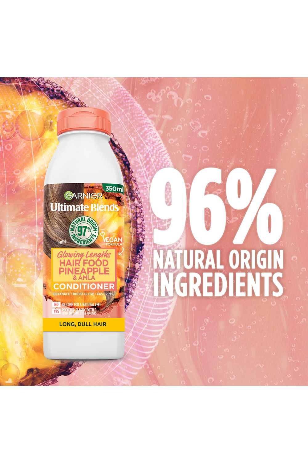 Garnier Ultimate Blends Glowing Lengths Pineapple & Amla Hair Food Conditioner for Long Dull Hair