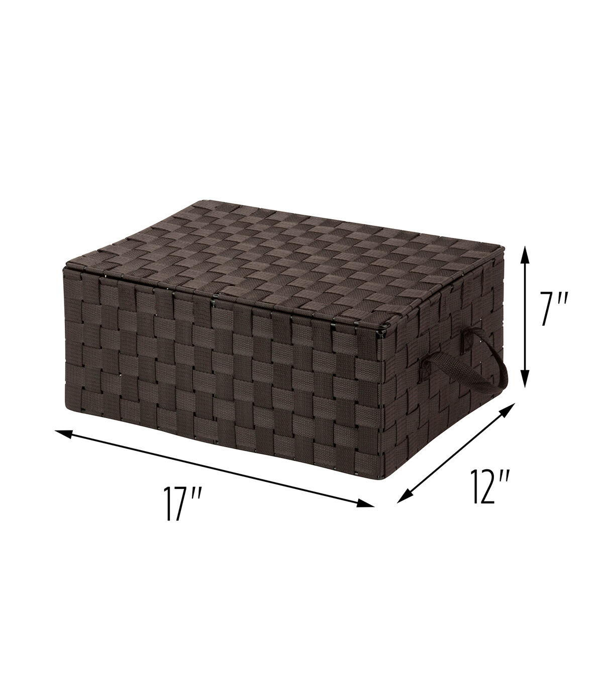 Honey Can Do 17 Espresso Woven Storage Box With Hinged Lid