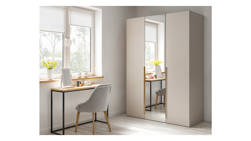 Szafa trzydrzwiowa Flex 150 cm z lustrem kaszmir