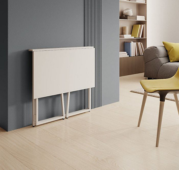 Bureau pliant Gala - Blanc mat, métal laqué - 80,5x42x75,5 cm