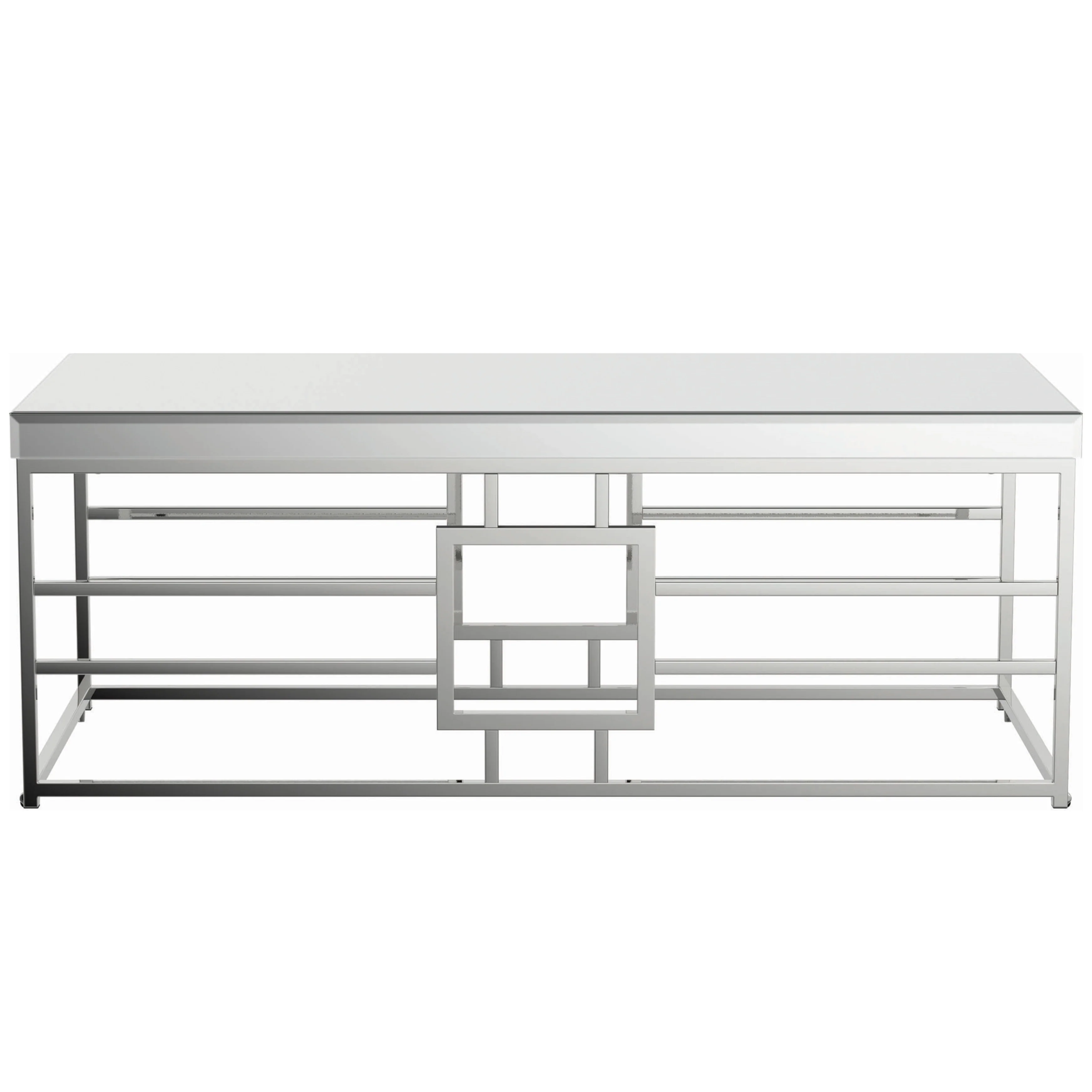 Modern Geometric Design Mirrored Accent Coffee Table