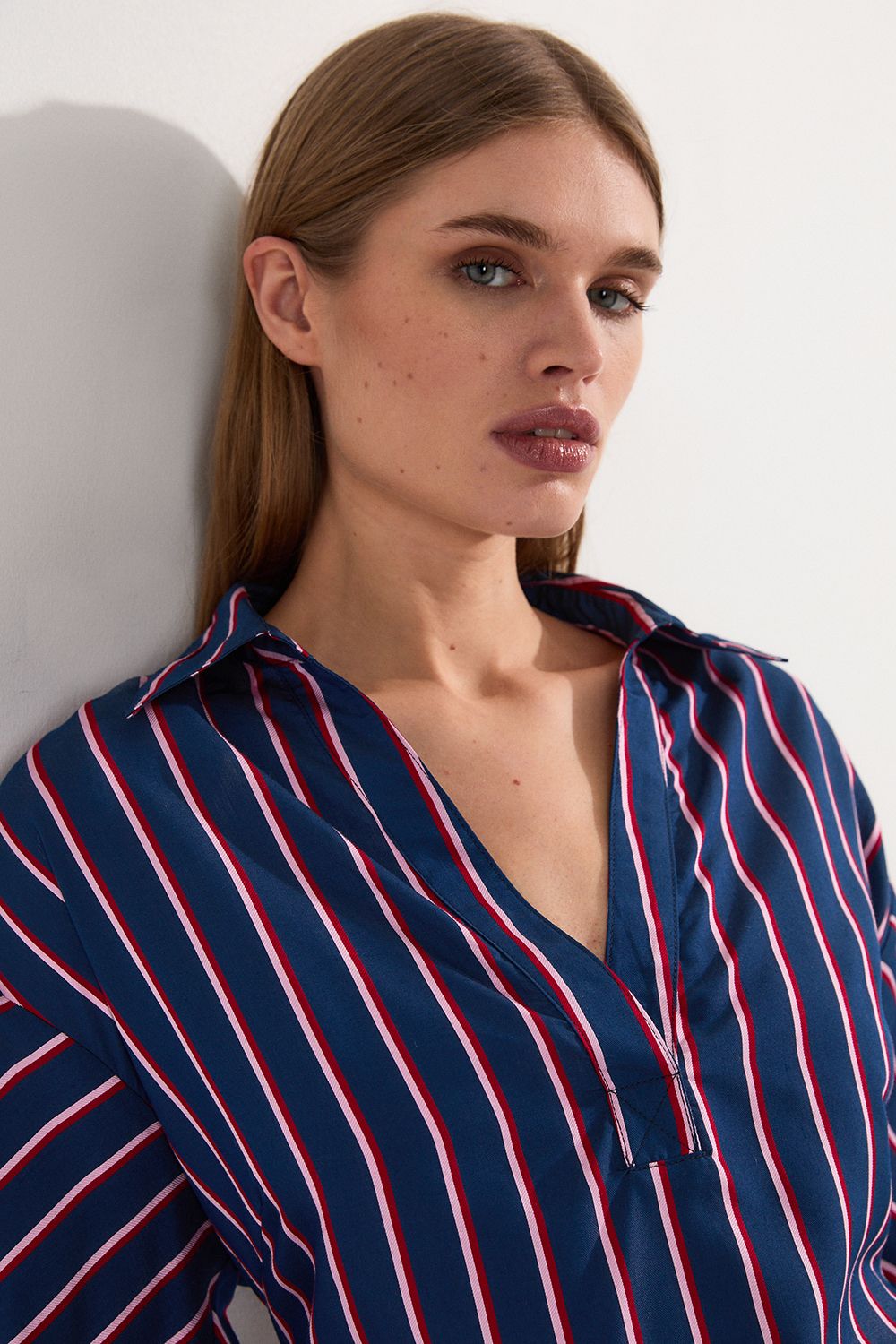 KarenMillen Cotton Stripe Tailored Shirt