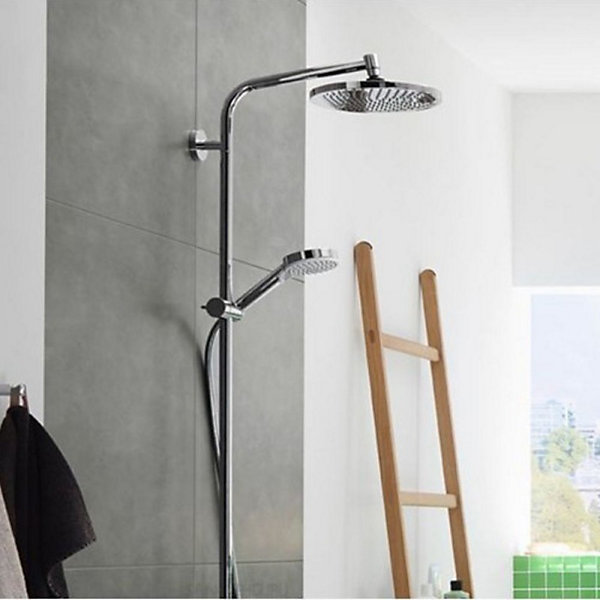 Colonne de douche ou bain douche sans mitigeur HANSGROHE Crometta S 240 chromé   tablette AddStoris