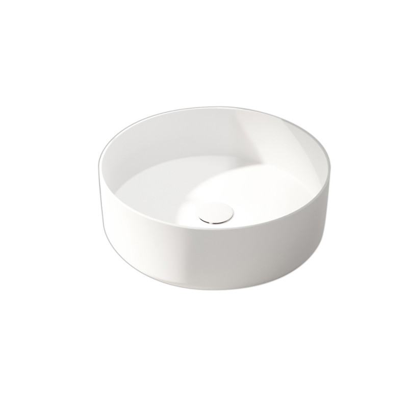 Vasque à poser ronde blanc mat AURLANE