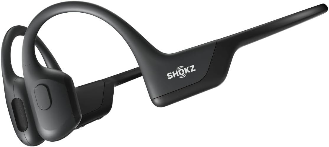 SHOKZ OpenRun Pro-Bone Conduction Headphones, Open-Ear Bluetooth Wireless Sport Headphones for Running and Workout, Sweat Resistant, Long Battery Life, Premium Deep Bass, Mic，with Hair Band, Black