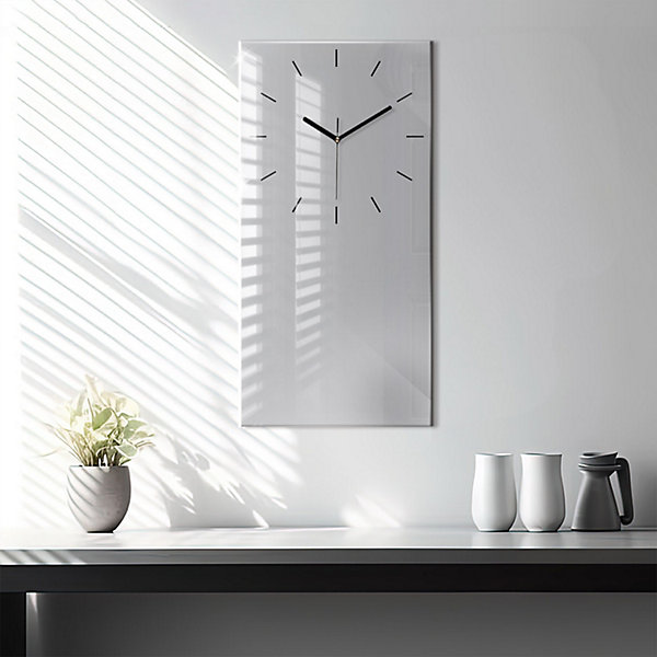 Horloge murale Wallfluent 30x60 cm Aiguilles noires Gris clair 1 pcs