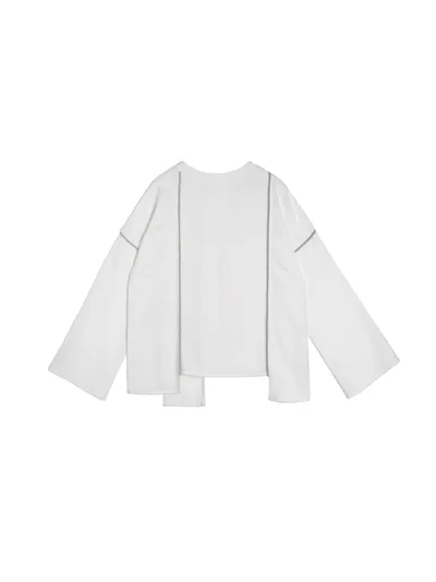 Oversized fluffy trim top - 25WRT225A