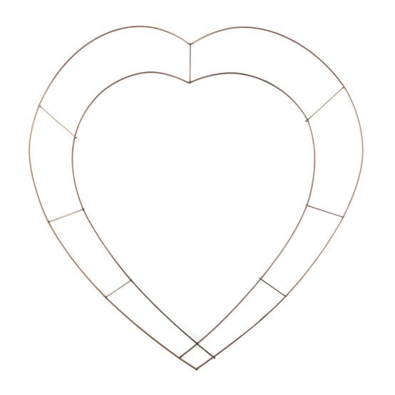 Copper Heart Wire Wreath Frame 46cm