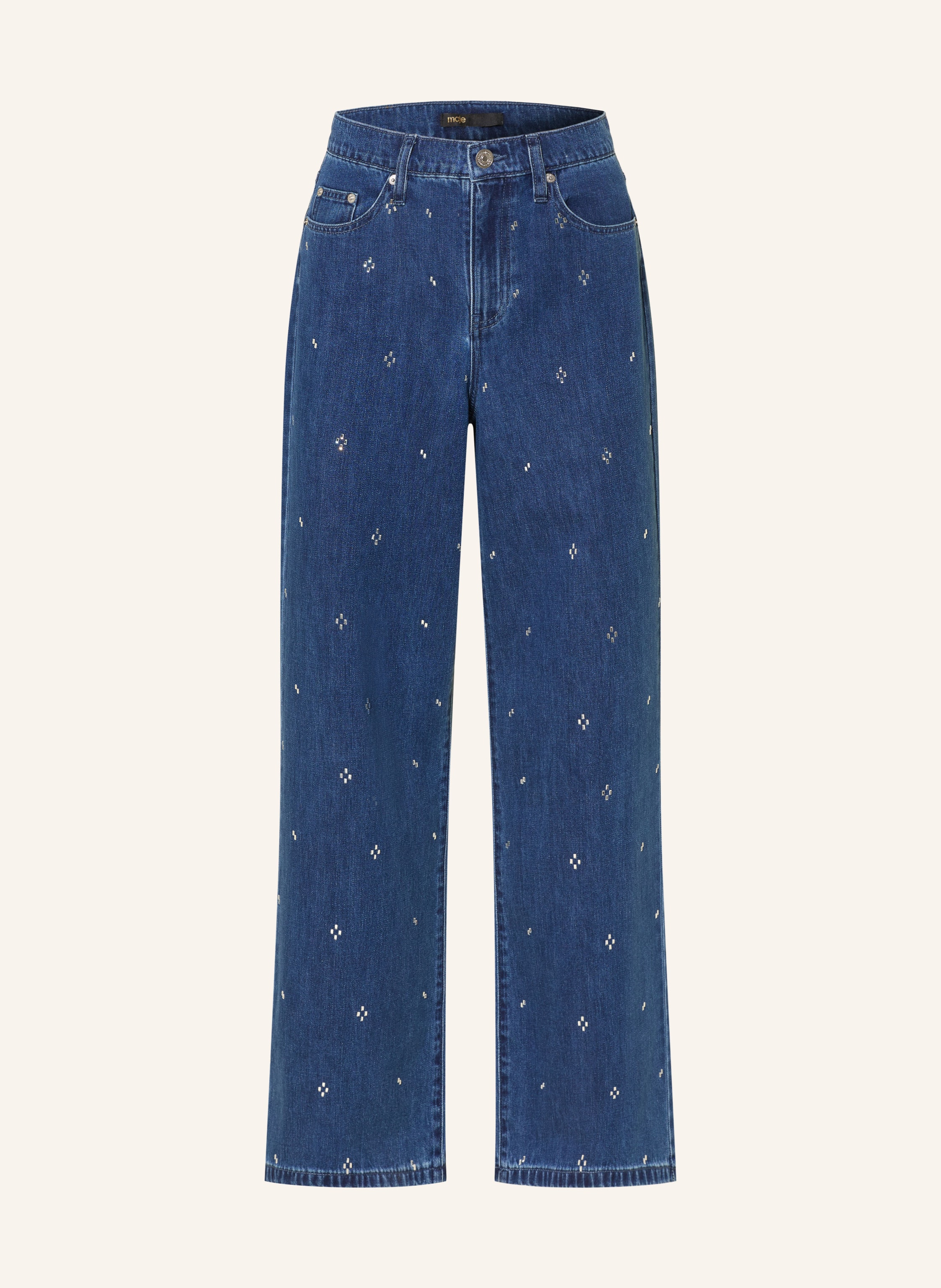maje Straight Jeans mit Schmucksteinen