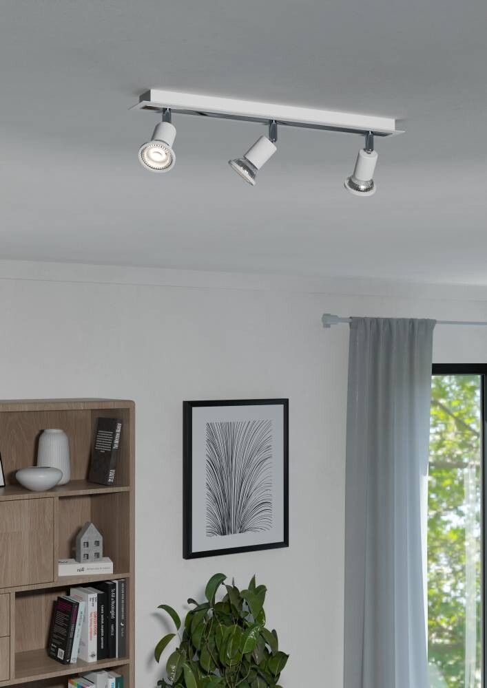 SPOTLIGHT EGLO SARRIA LED 3X5W GU10 HVIT/STÅL