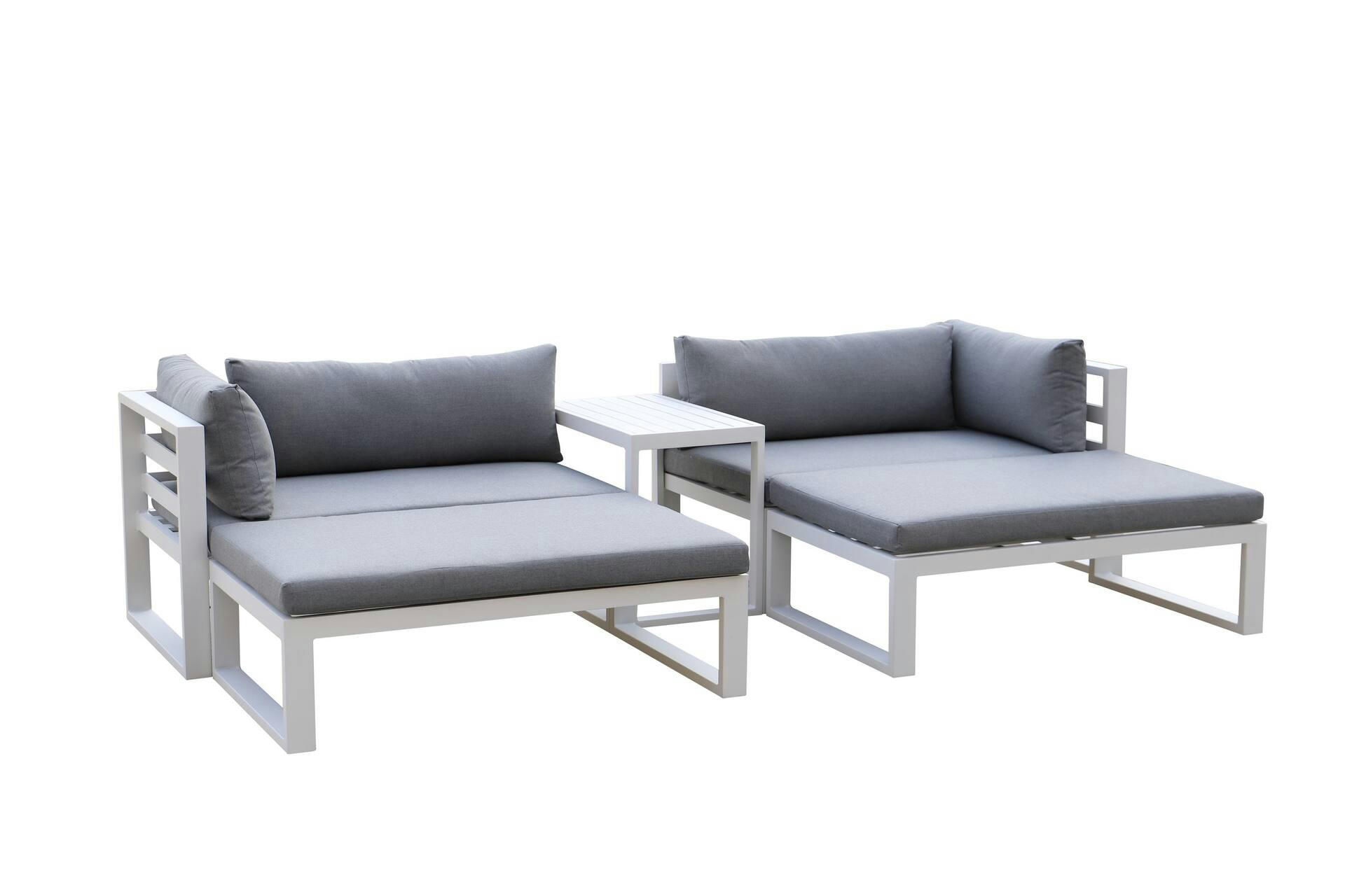 Velago Lavin 5-Piece Modern Aluminum Outdoor/Patio Sectional Set with Cushions