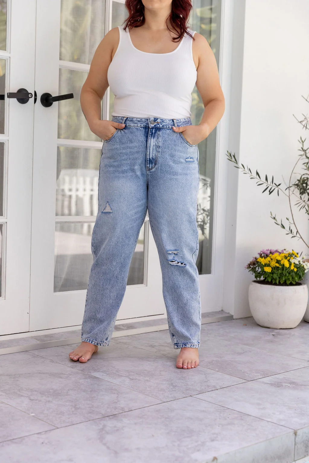 Cerys Jeans in Light Blue Acid Wash