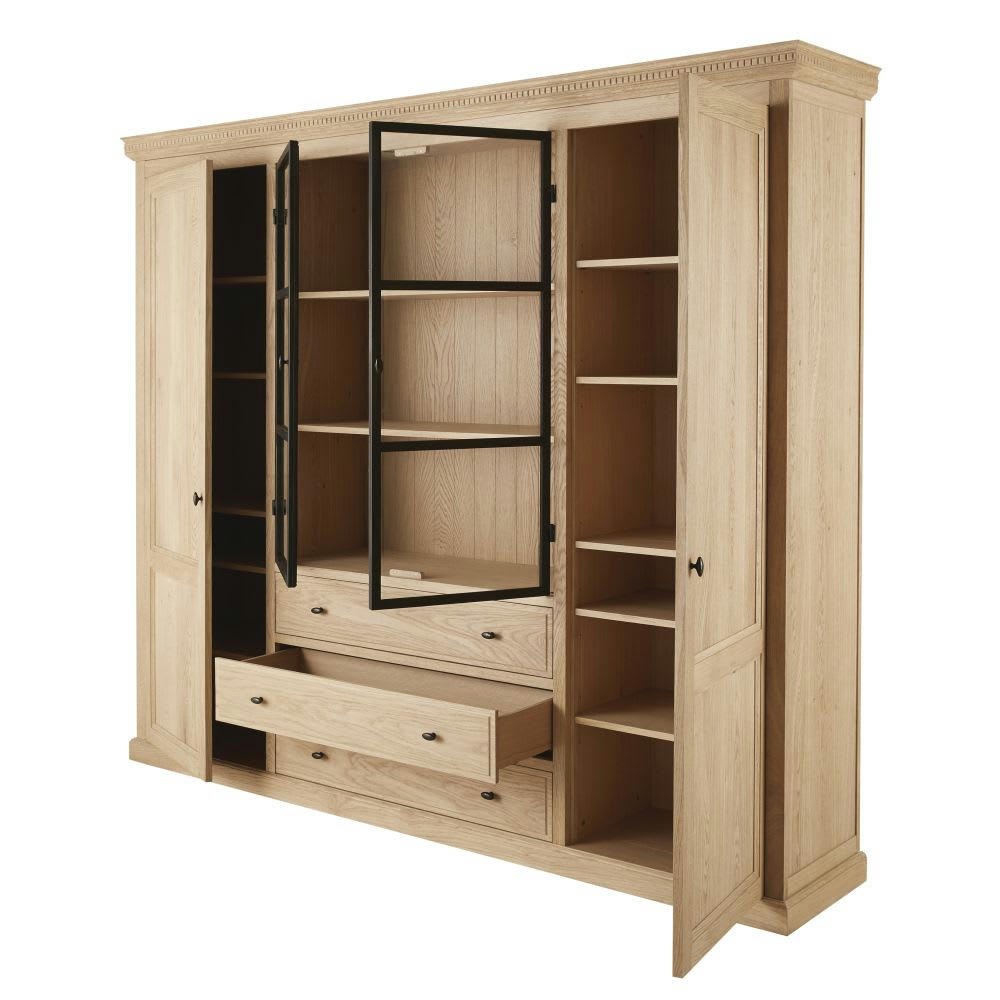 Faubourg - Bibliothèque rétroéclairée 4 portes 3 tiroirs