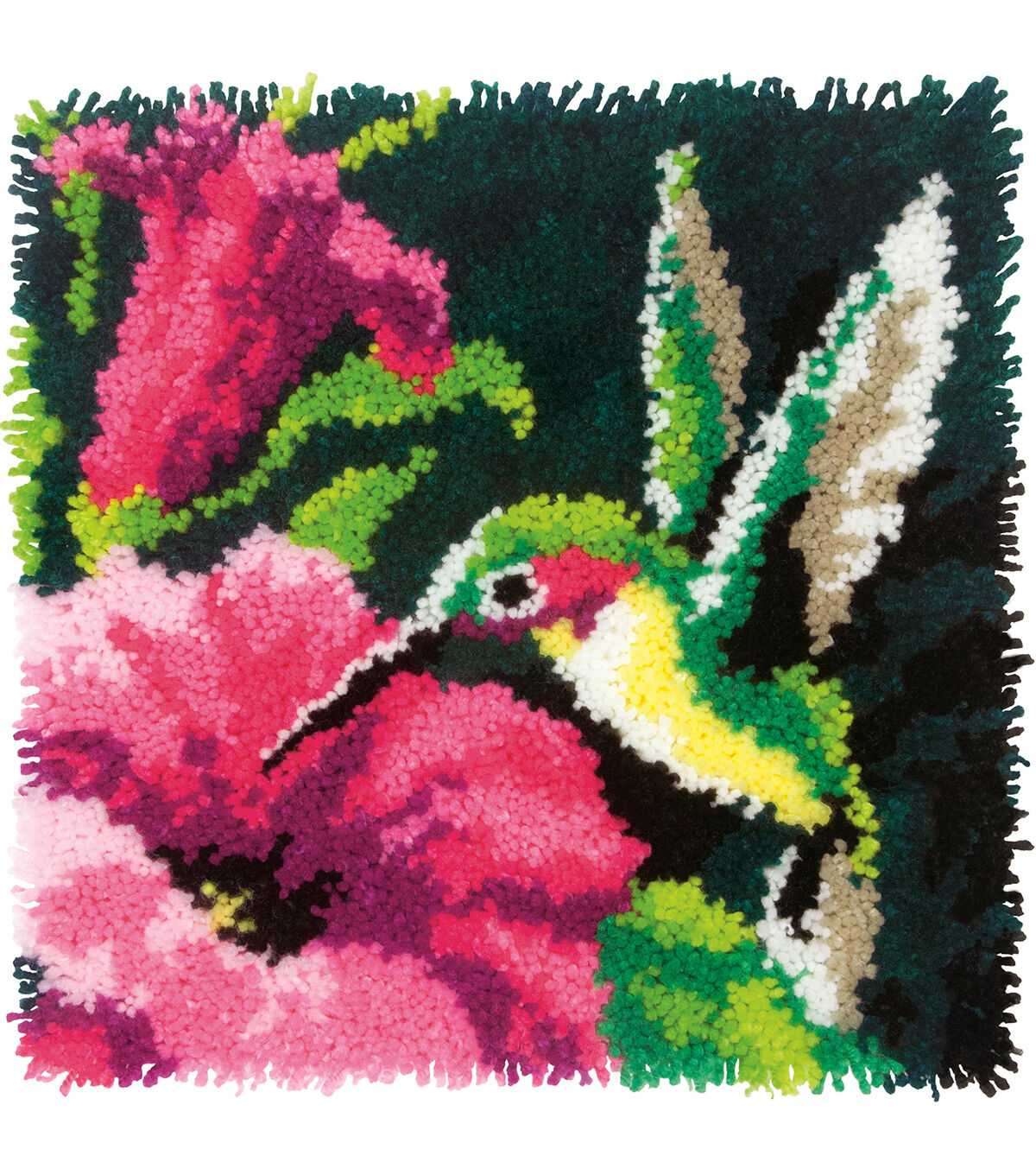 Dimensions Latch Hook Kit 16''x16'' Hummingbird