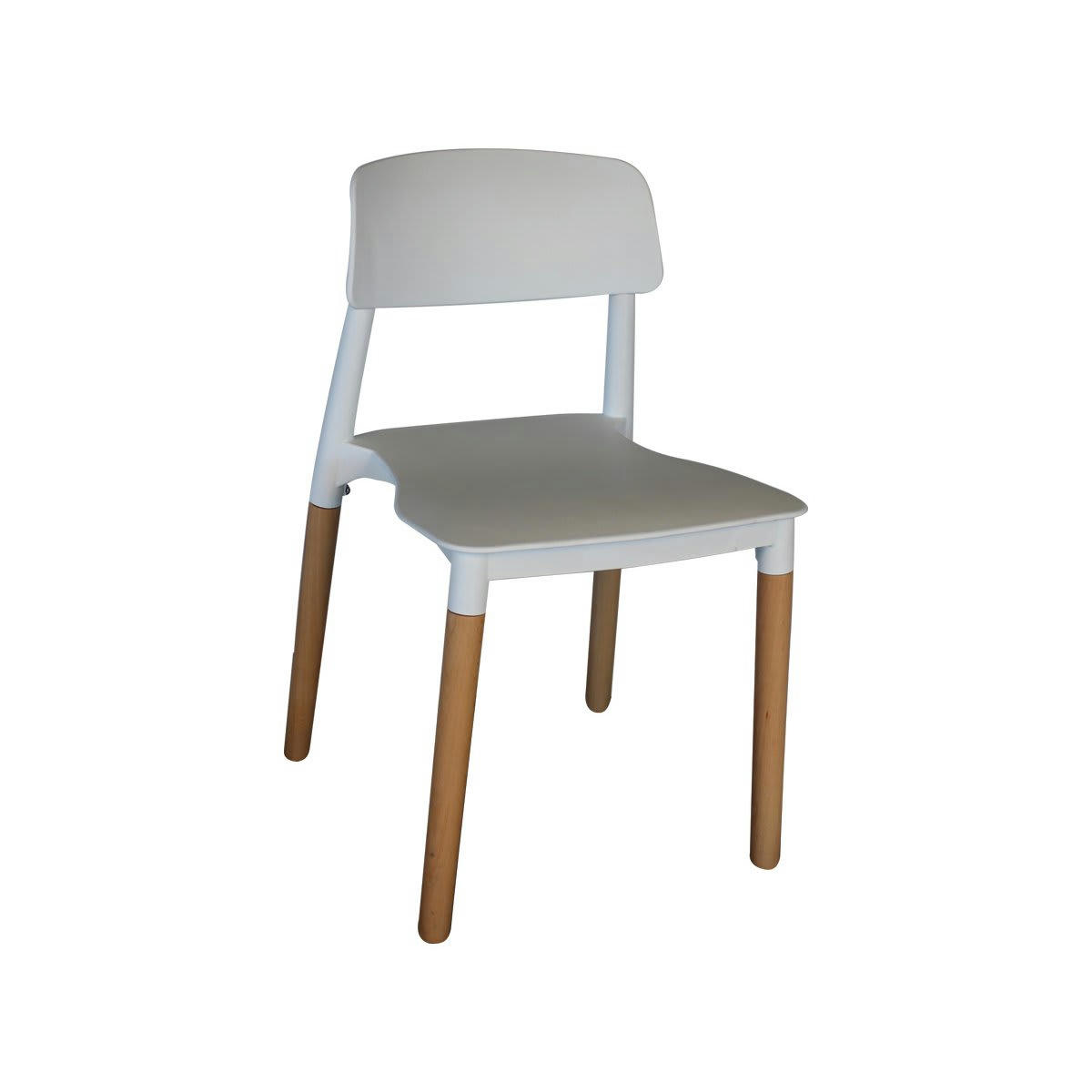 BASIC - Chaise moderne en plastique blanc blanc