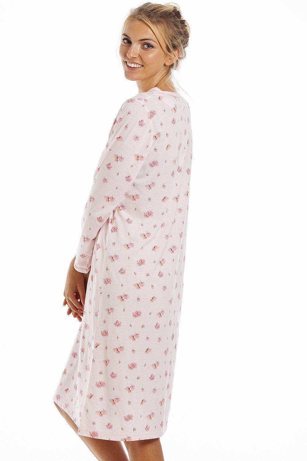 Camille Button Up Long Sleeve Floral Nightdress