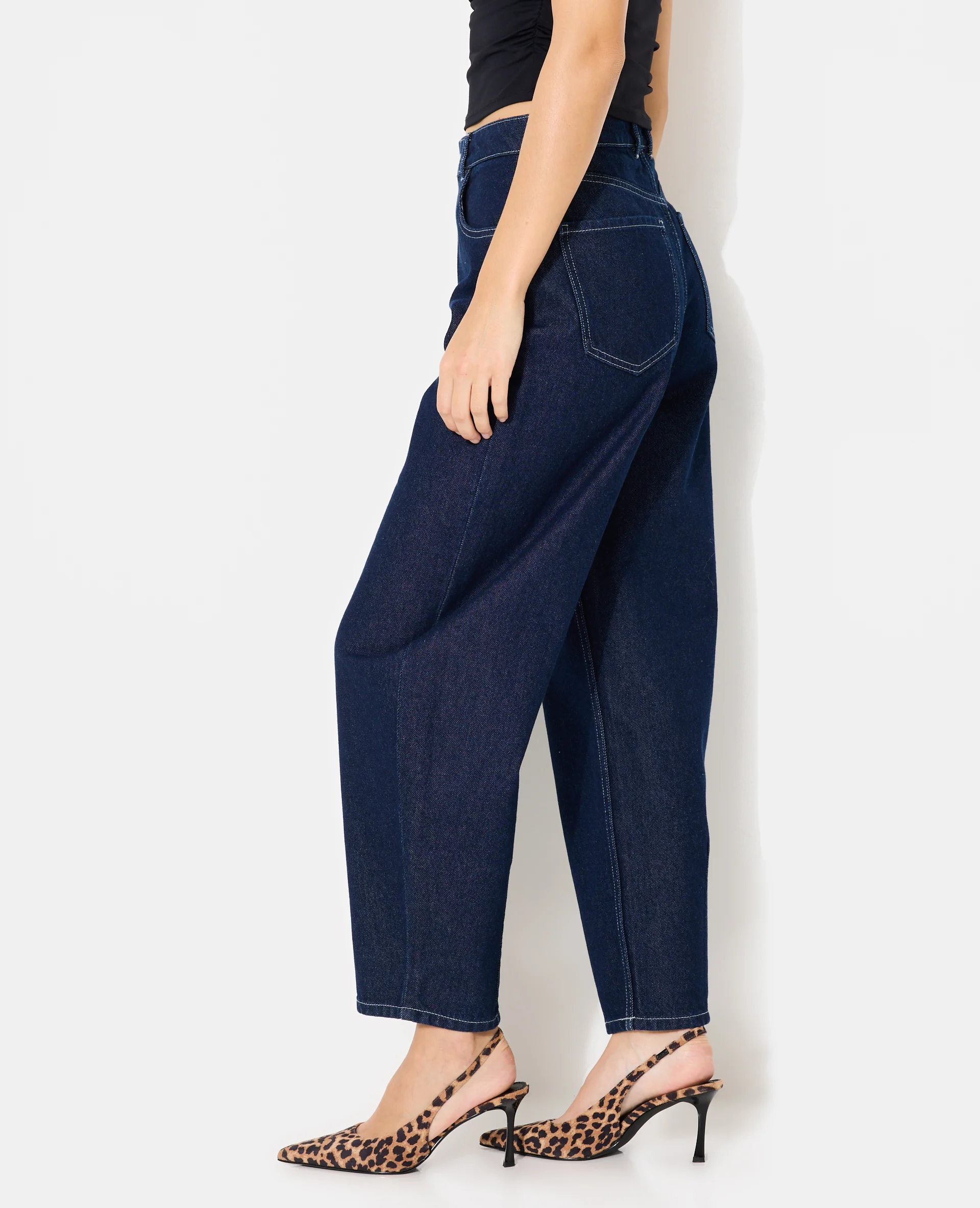 Jean barrel taille haute