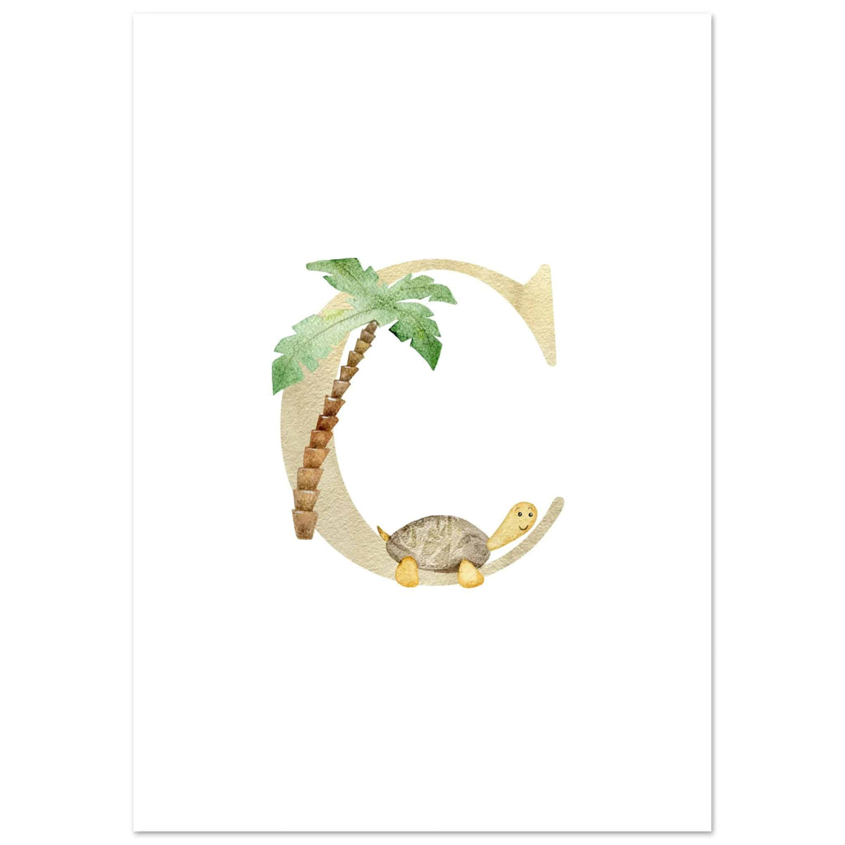 Artfulprints Poster Letter C kindernaam  - A4 21x29.7 cm - Meerkleurig