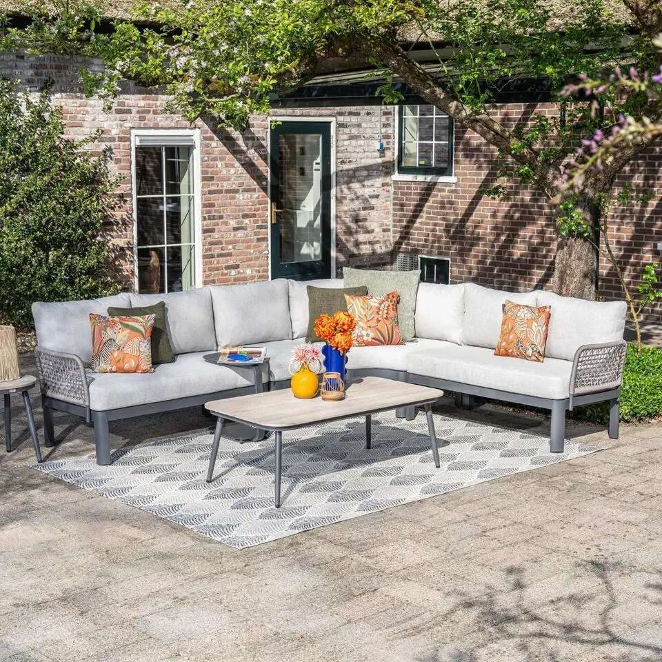 Garden Impressions Milan loungeset 5-delig - donker grijs