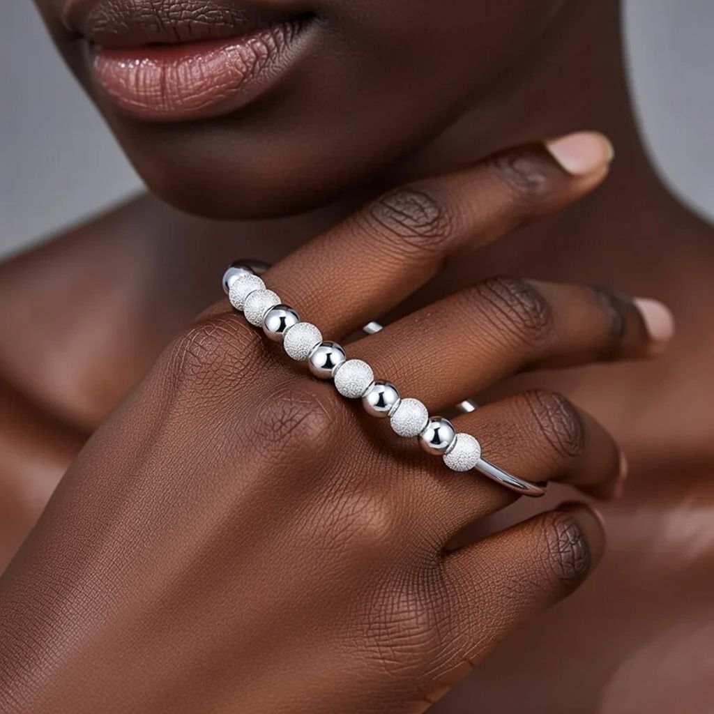 The Colourful Aura Silver Plated Beaded Adjustable Bracelet