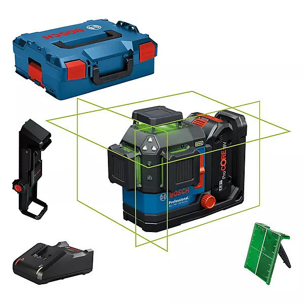 Laser lignes 3 plans GLL 18V-120-33 CG Professional - L-BOXX 136 - 1 batterie 18 V   1 chargeur   cible laser - BOSCH