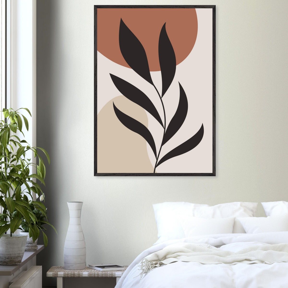 Artfulprints Poster Boho - Abstract leaf  - 70x100 cm - Terracotta