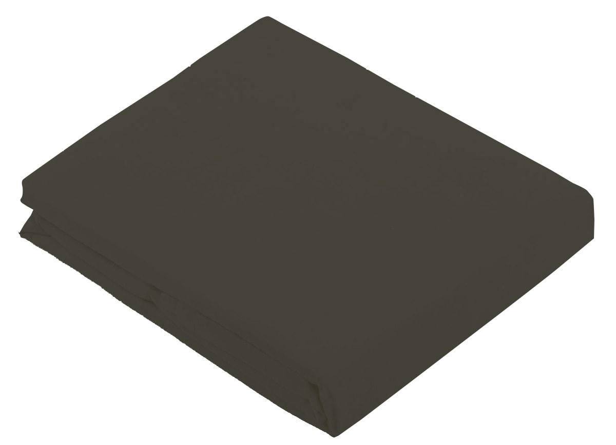 - Drap plat uni en 100 % coton coton taupe  x