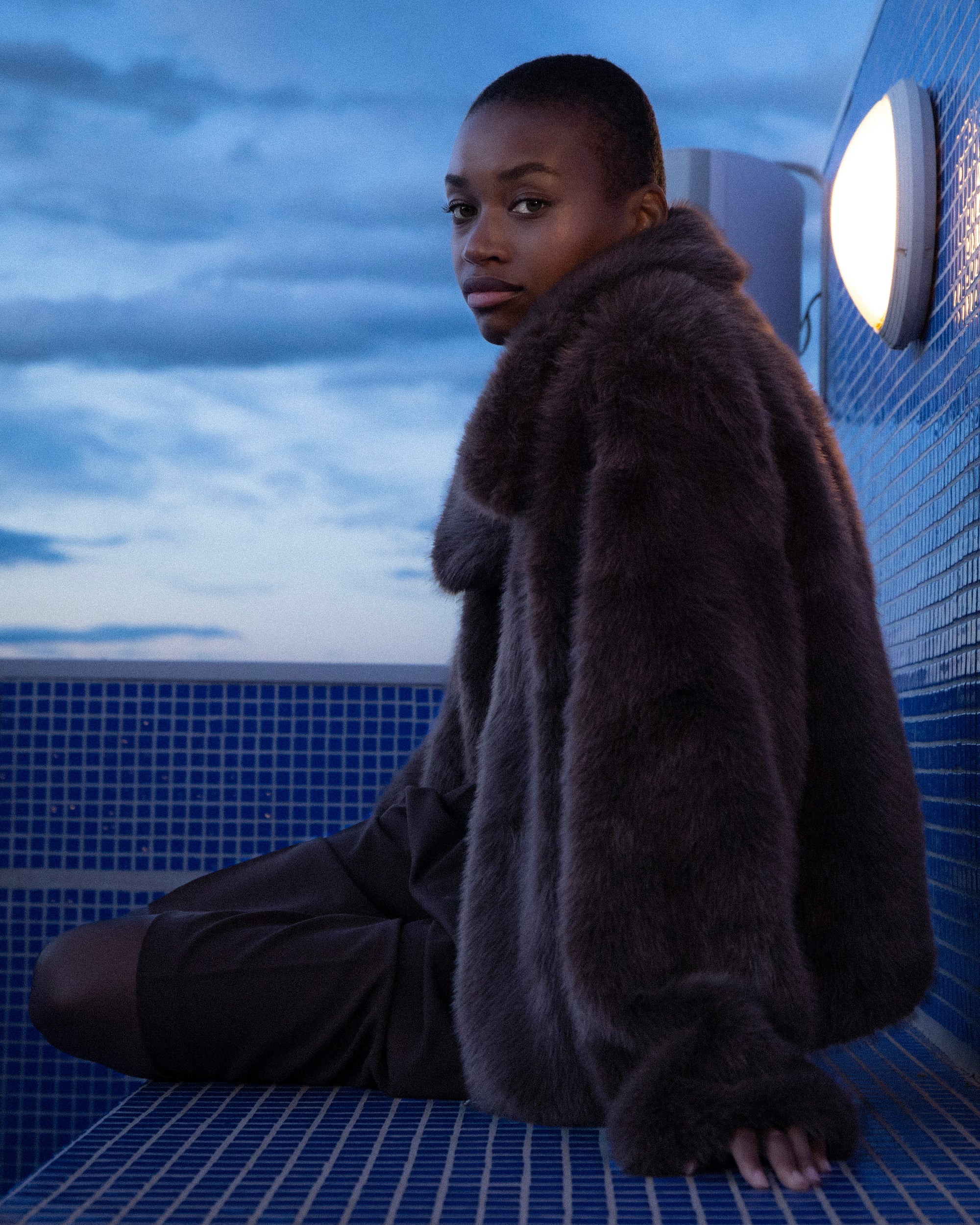 Manteau fausse fourrure chocolat Shonna