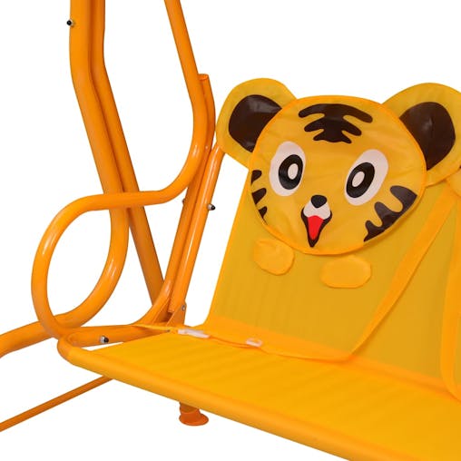 NNEVL Kids Swing Bench Yellow 115x75x110 cm Fabric