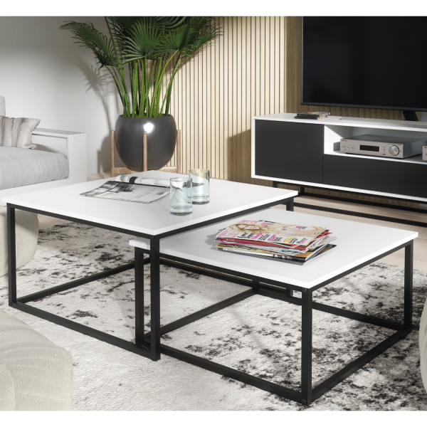 Stolik Kawowy 2w1 Loft ONE FURNITURE Laminat Biały