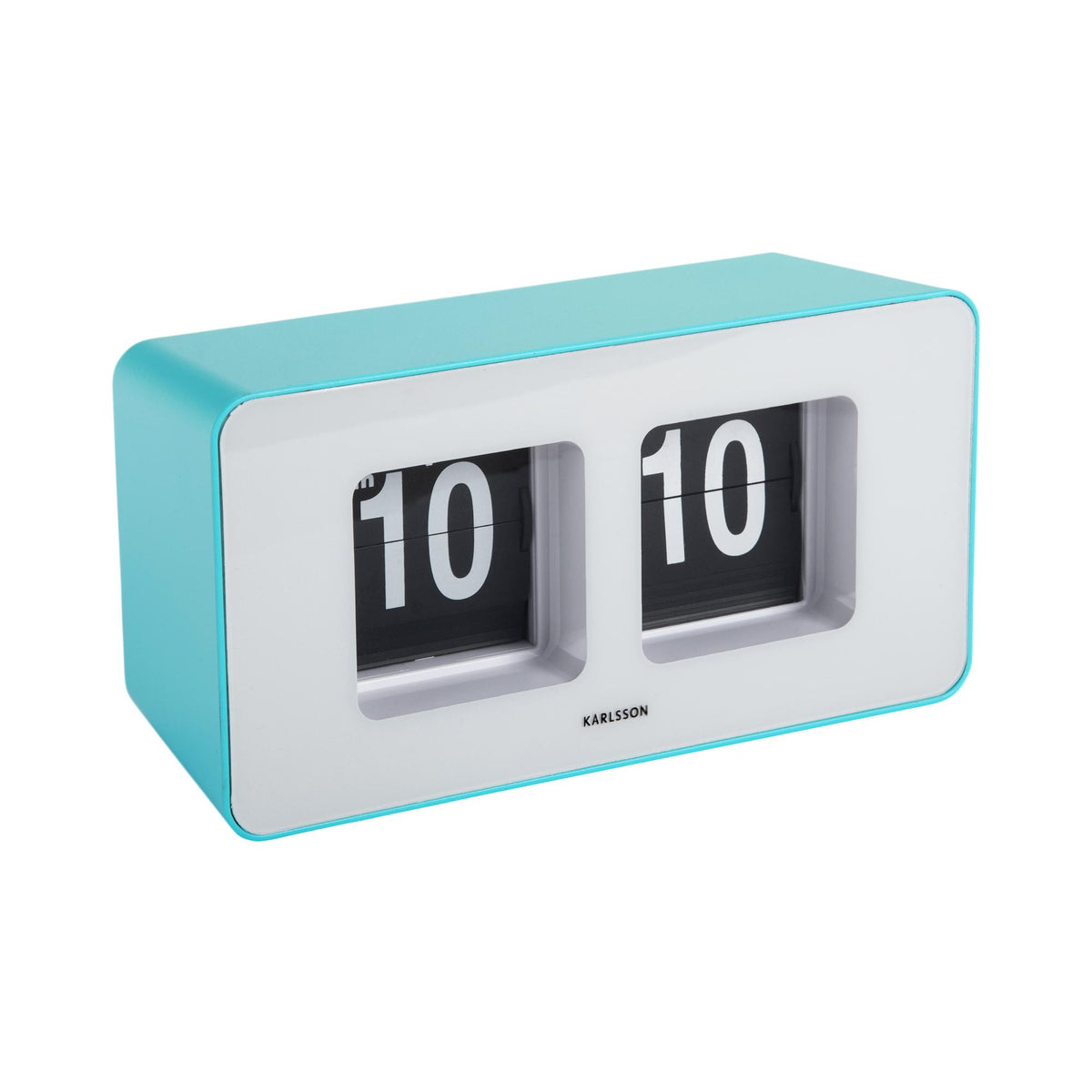 Karlsson wandklok Funky Flip - blauw - 7x17.7x9.2cm