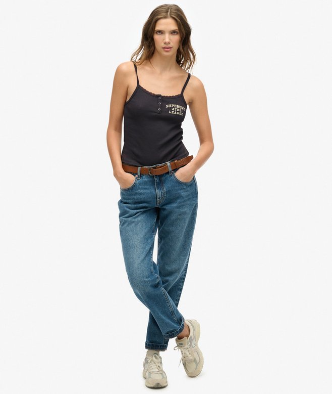 Athletic Essentials Graphic Button Cami Top
