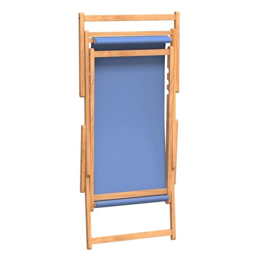 NNEVL Folding Beach Chair Solid Wood Teak Blue