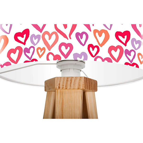 Lampe de chevet kids foto-075 30 x 30 x 45 cm Bois clair, rose