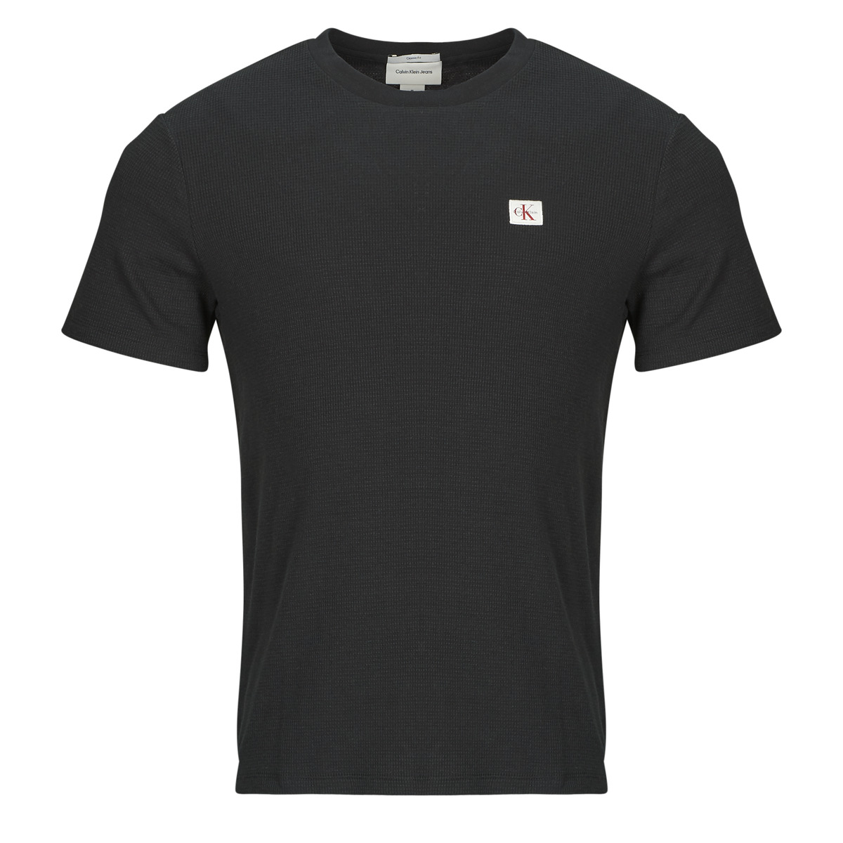 Calvin Klein Jeans - SS WAFFLE BADGE CREWNK TEE - Black