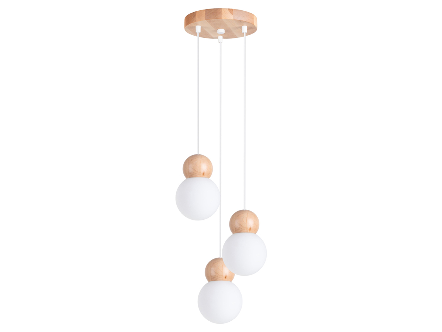Lampa wisząca Pekka 3-punktowa szklana biała
