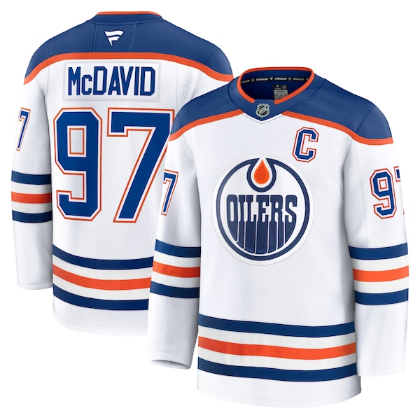 Connor McDavid Edmonton Oilers  Away Premium Jersey - White/Royal