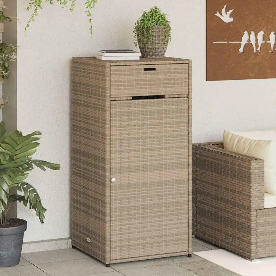 vidaXL - Tuinkast - Beige - Poly rattan