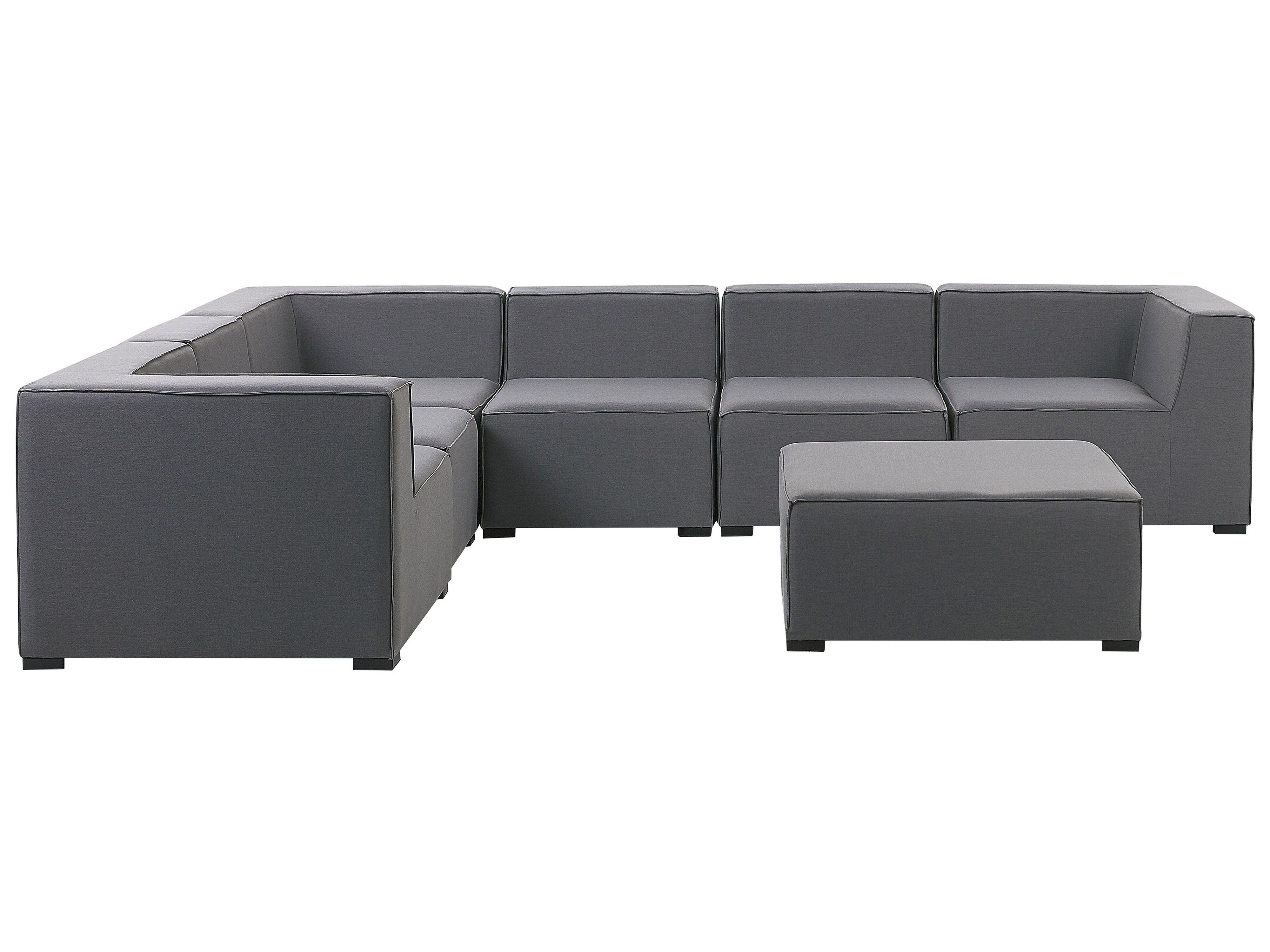 Garden Corner Sofa with Ottoman 7 Seater AREZZO Right Hand Modular Grey