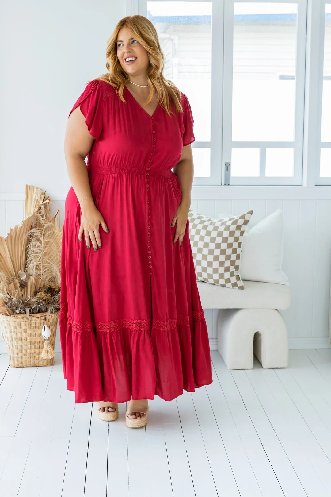 Shayla Maxi Dress in Red