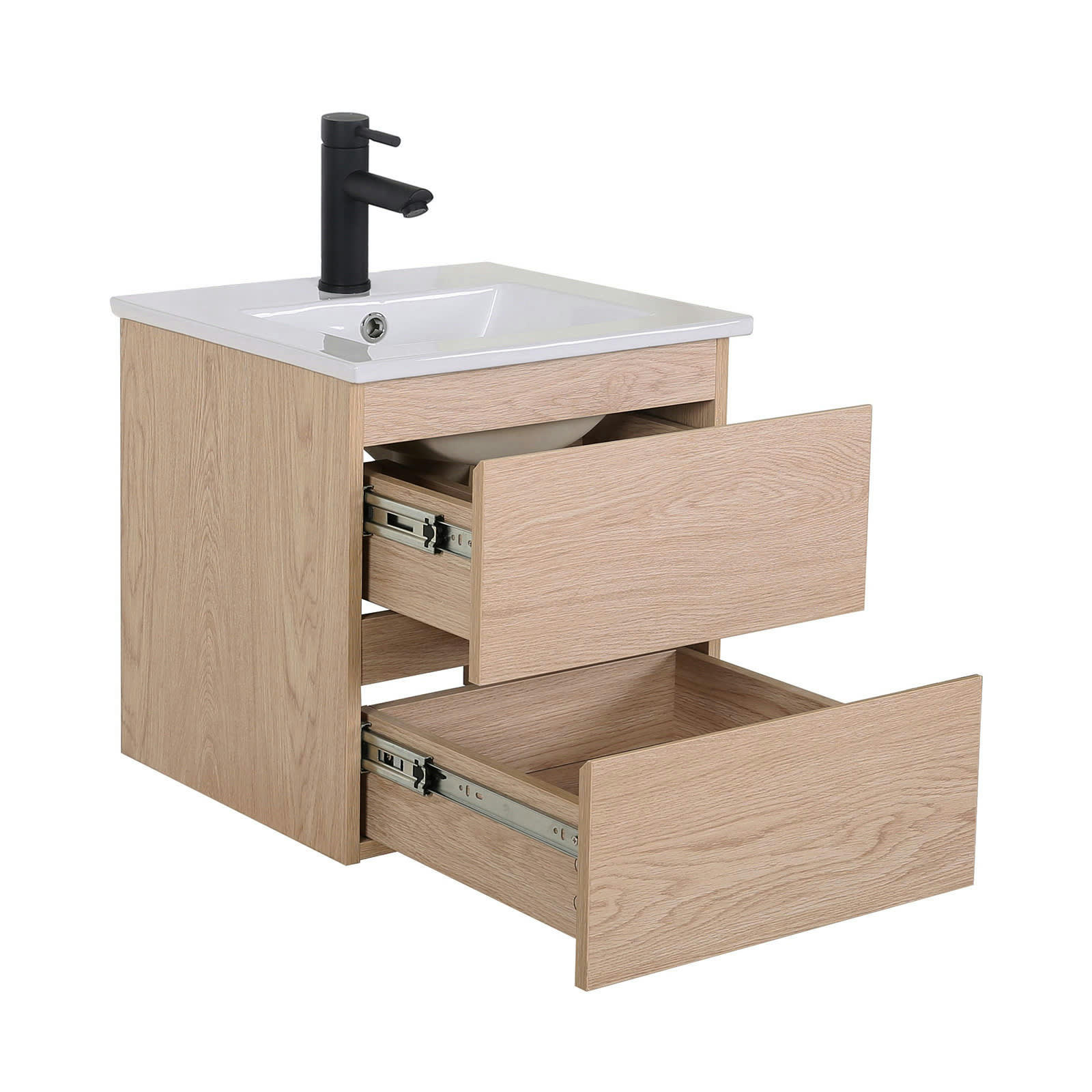 SORRENTO - Meuble simple vasque décor chêne  45cm + vasque