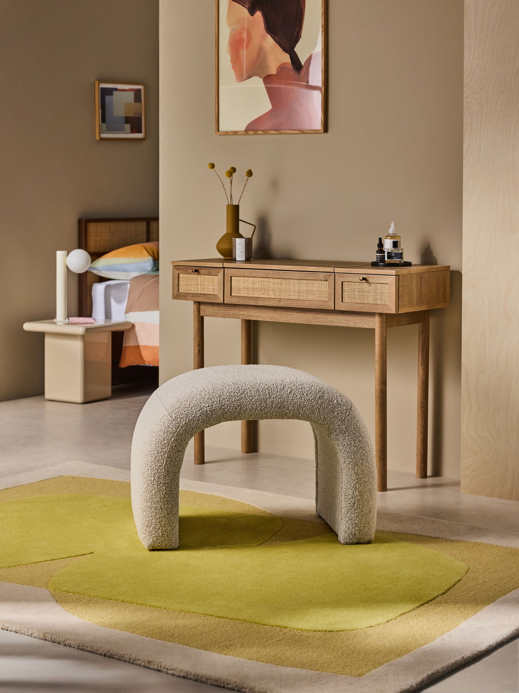 Beryl Stool in Off White Pax Boucle
