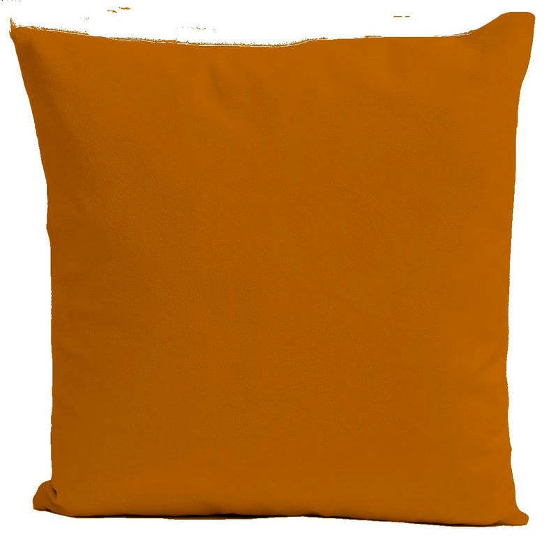 - Coussin uni velours citrouille 40x40cm