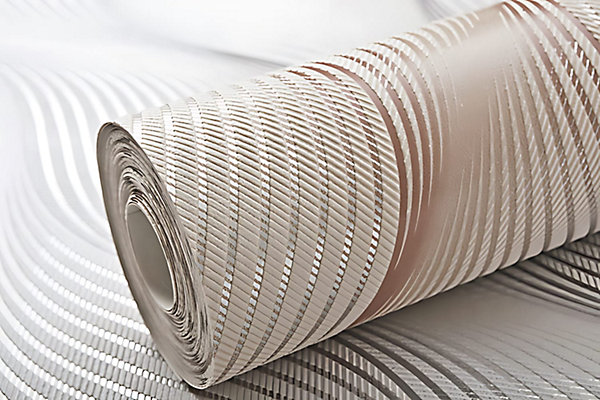 EDEM 85030BR33 Papier peint à rayures légèrement texturé accents métalliques 5,33 m2