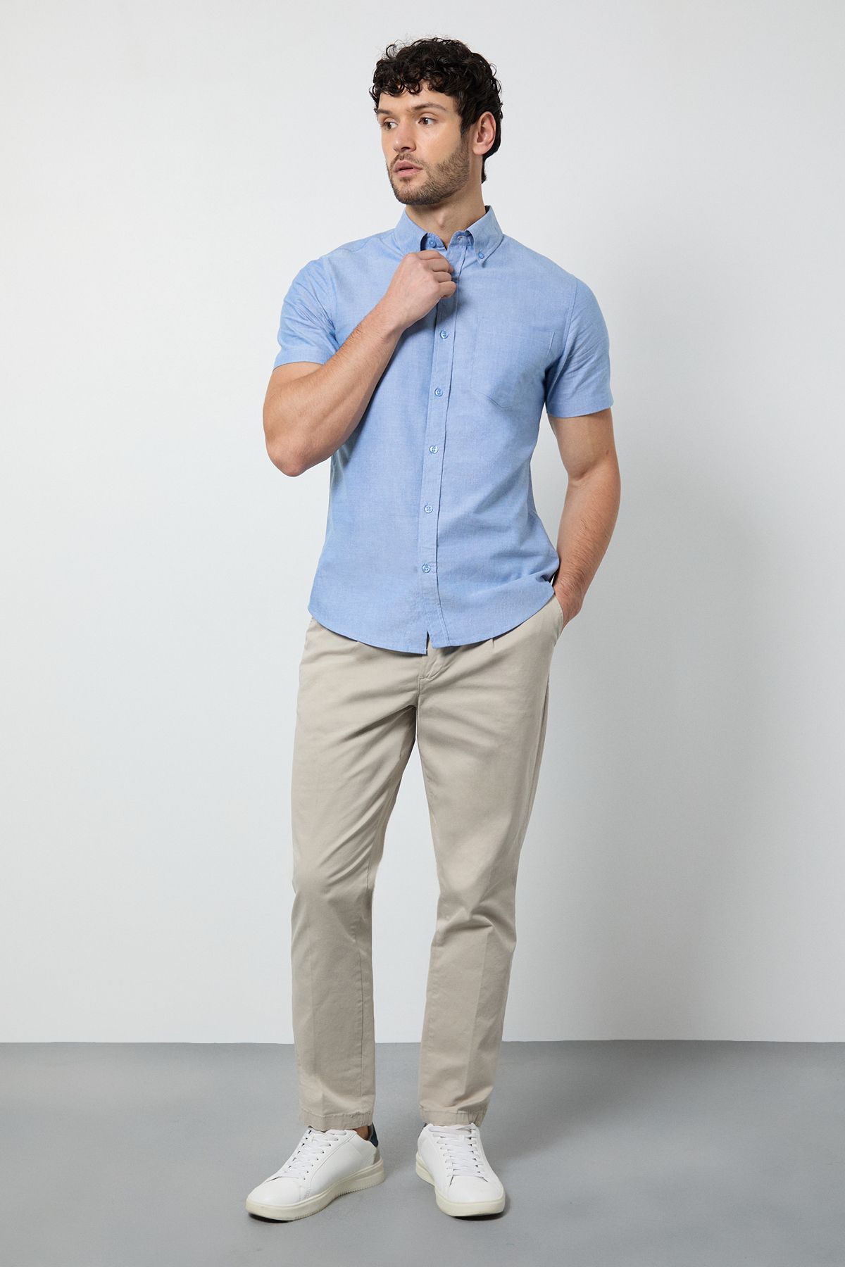 Burton Blue Short Sleeve Oxford Shirt