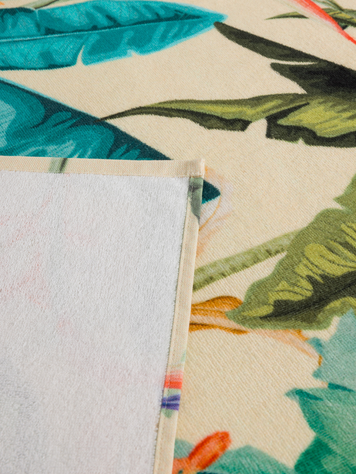 Telo mare in cotone stampa palme