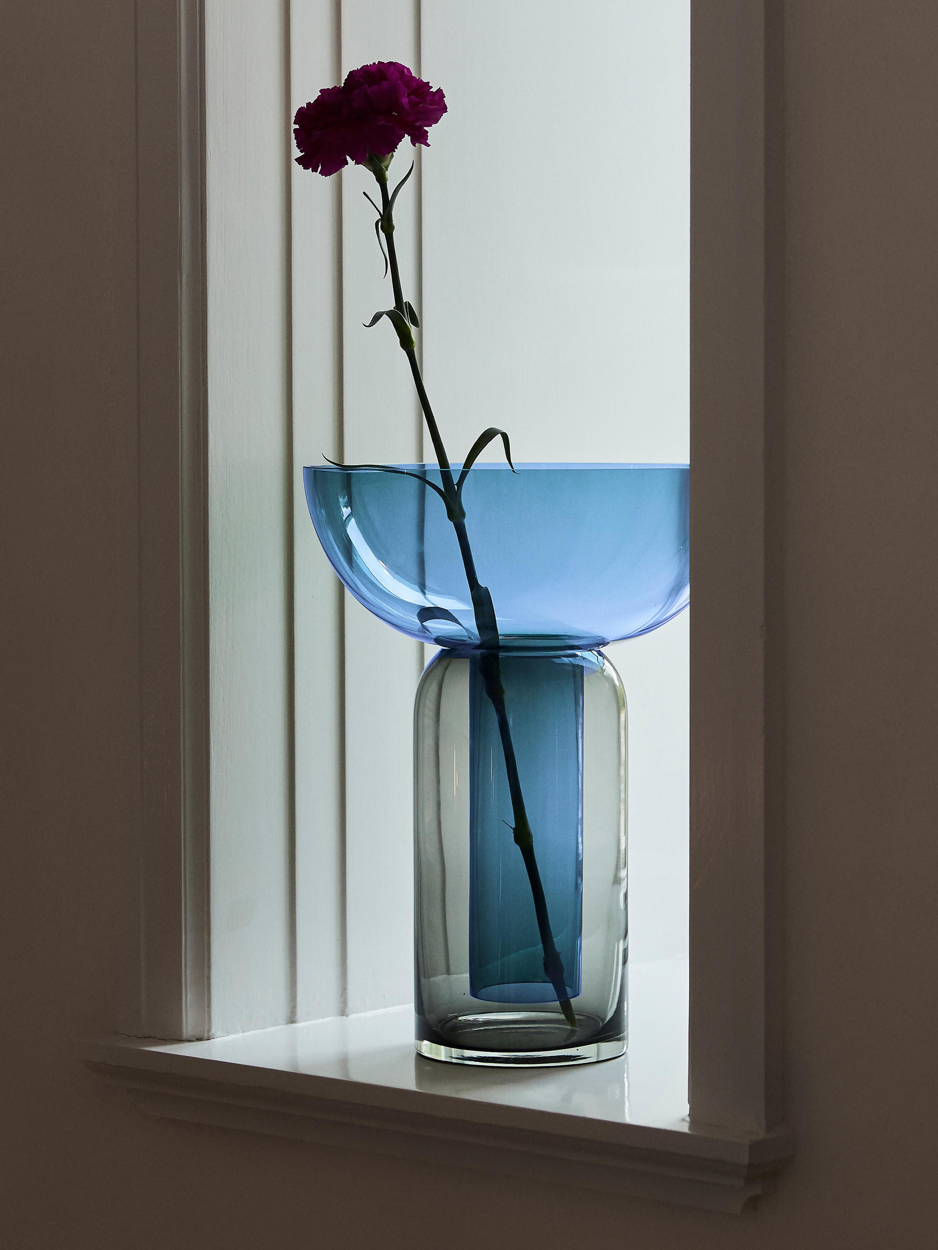Mundgeblasene Glas-Vase Torus, H 33 cm