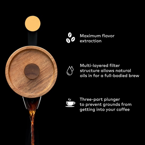 ChefWave French Press Coffee Maker - Double Wall Insulated 34oz