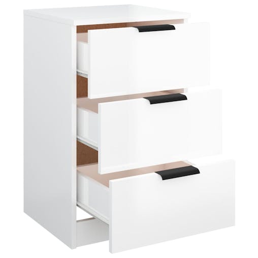 NNEVL Bedside Cabinets 2 pcs High Gloss White 40x36x65 cm
