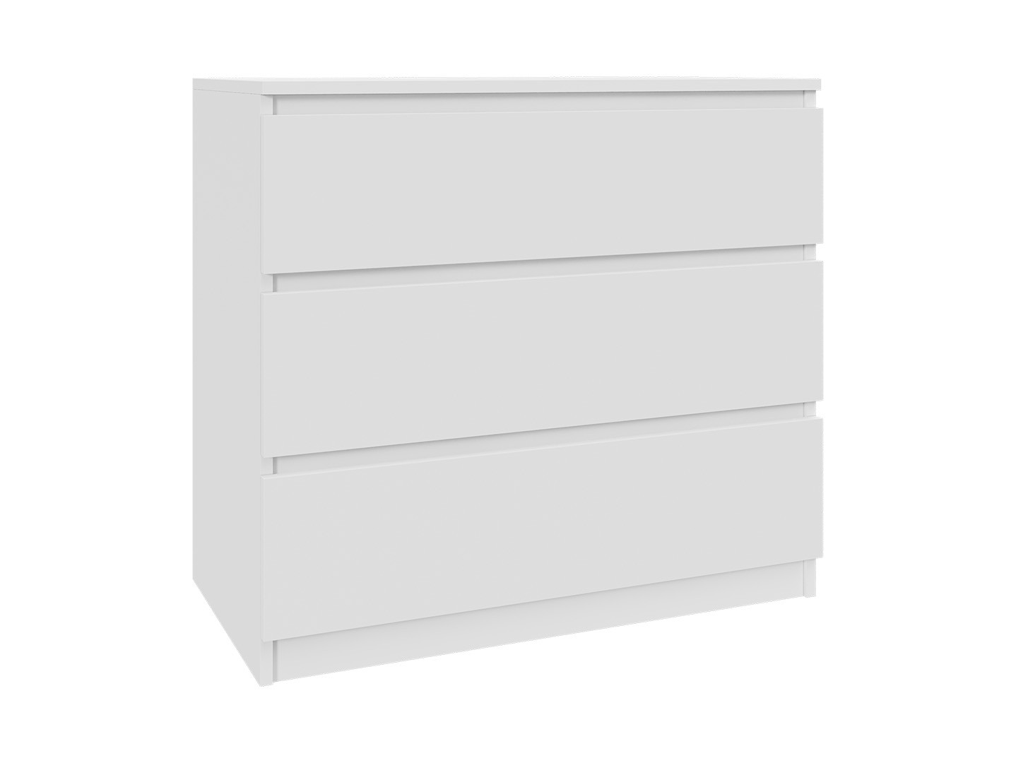 Komoda Biała 80 cm z 3 Szufladami - do salonu, sypialni